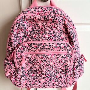 Vera Bradley Pink and Black Heart Backpack
